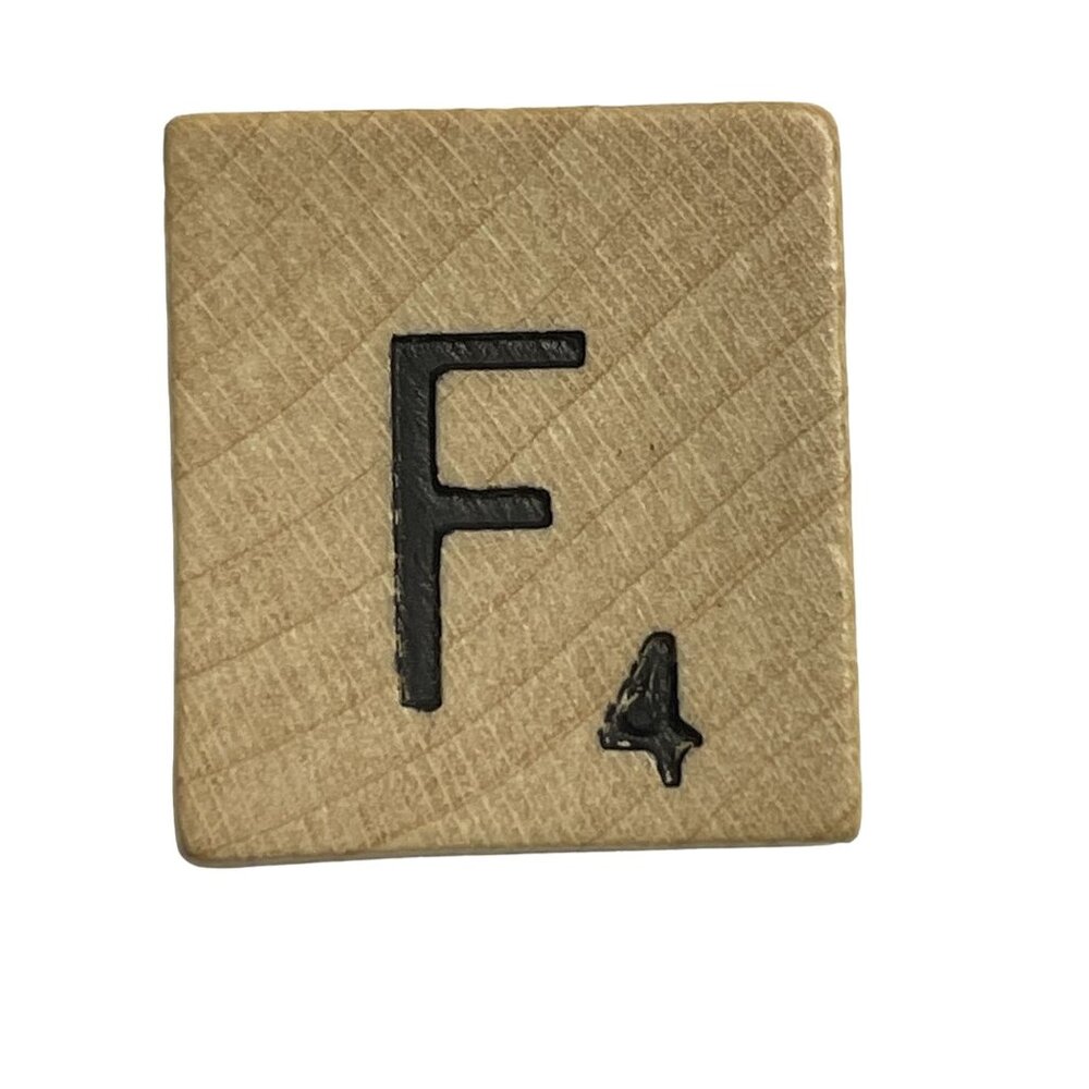 Scrabble Game Piece Letter F Replacement Wood Tile Genuine Standard Edition mq